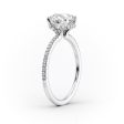 The Pave Margot Set With A 2 Carat Elongated Cushion Moissanite on Sale