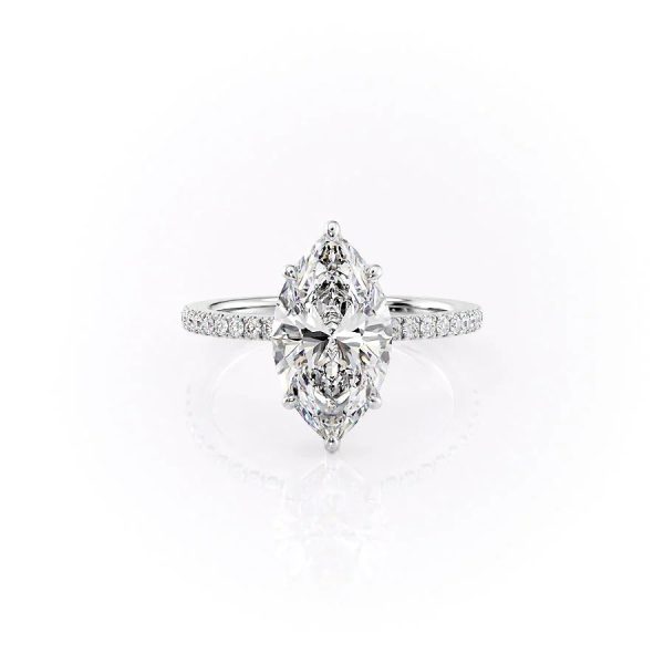 The Pave Eleanor Set With A 4.5 Carat Marquise Moissanite Online now