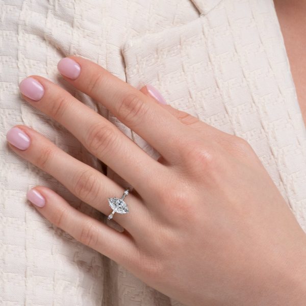 The Nicole Set With A 2 Carat Marquise Moissanite For Discount