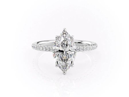 The Pave Alison Set With A 2 Carat Marquise Moissanite Discount