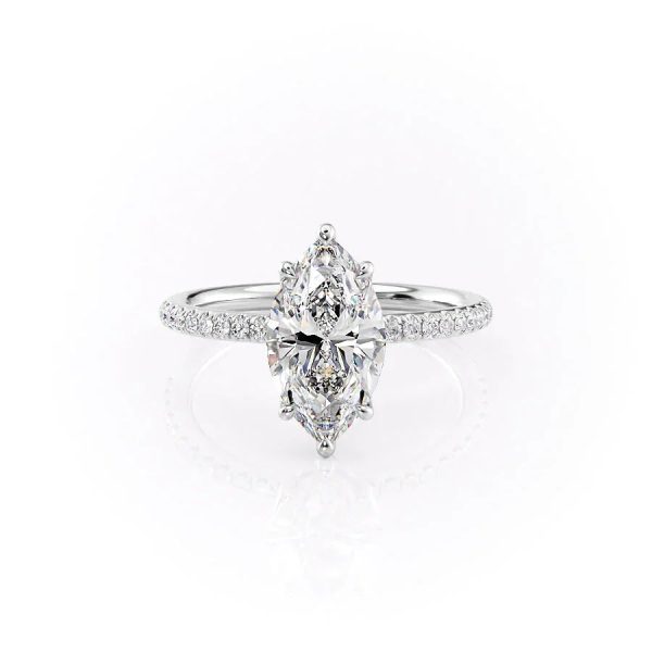 The Pave Alison Set With A 2 Carat Marquise Moissanite Discount