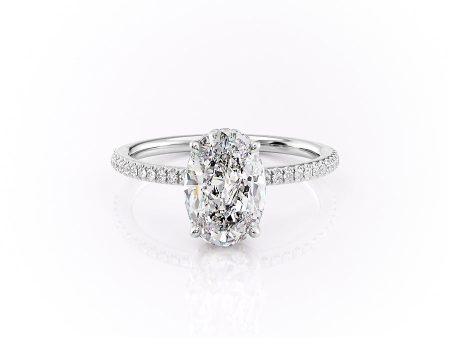 The Pave Margot Set With A 4 Carat Oval Moissanite Online Hot Sale