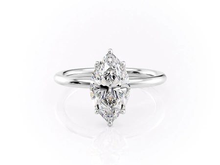 The Alison Set With A 2 Carat Marquise Moissanite For Cheap