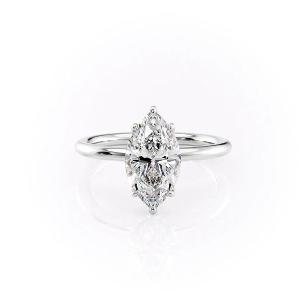 The Alison Set With A 2 Carat Marquise Moissanite For Cheap