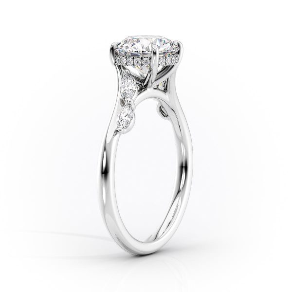 The Nova Set With A 4 Carat Marquise Moissanite Hot on Sale