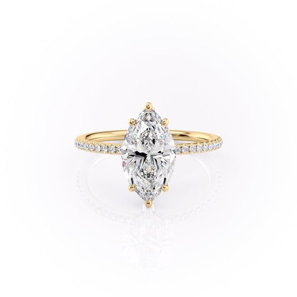 The Pave Lily Set With A 3.5 Carat Marquise Moissanite Online Hot Sale