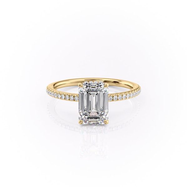 The Pave Margot Set With A 1 Carat Emerald Moissanite Hot on Sale