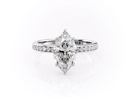 The Marilyn Set With A 5 Carat Marquise Moissanite Cheap