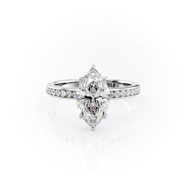 The Marilyn Set With A 5 Carat Marquise Moissanite Cheap