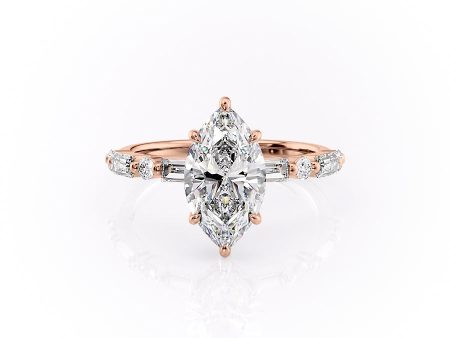 The Patricia Set With A 2 Carat Marquise Moissanite Online Sale