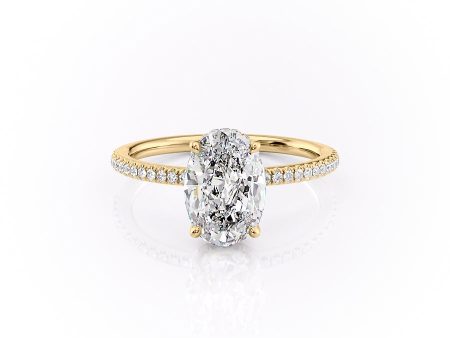 The Pave Margot Set With A 1.5 Carat Oval Moissanite For Cheap