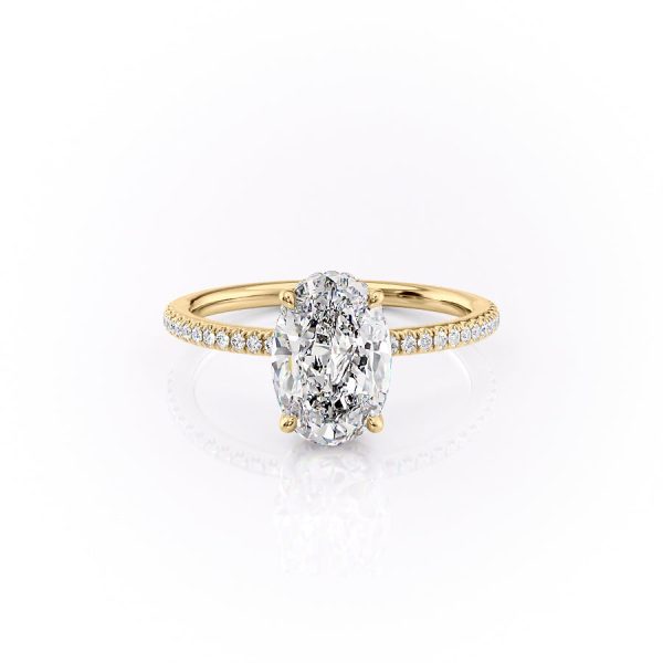 The Pave Margot Set With A 1.5 Carat Oval Moissanite For Cheap