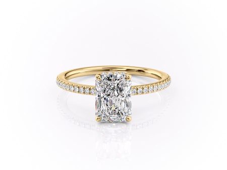 The Pave Margot Set With A 1.5 Carat Radiant Moissanite Online Sale