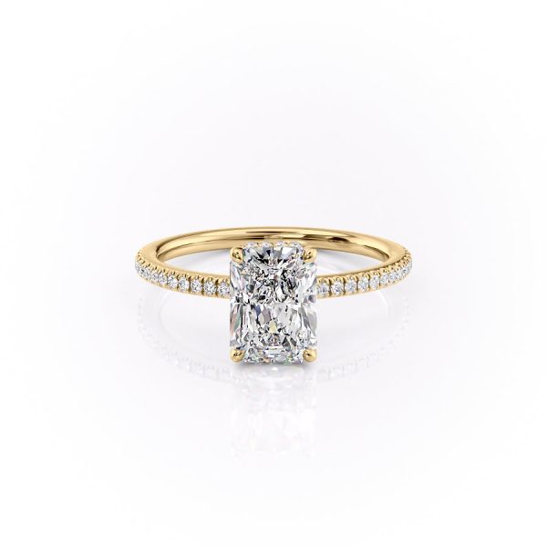 The Pave Margot Set With A 1.5 Carat Radiant Moissanite Online Sale