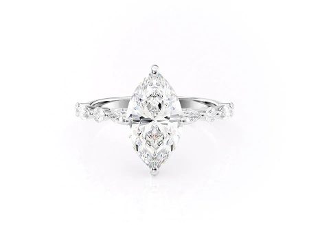 The Lindsey Set With A 3.5 Carat Marquise Moissanite For Cheap