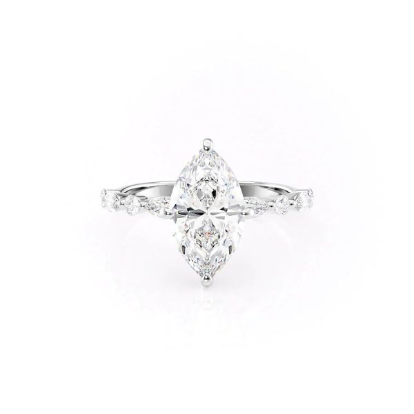 The Lindsey Set With A 3.5 Carat Marquise Moissanite For Cheap