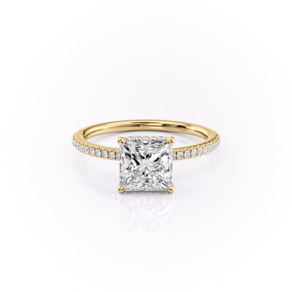 The Pave Margot Set With A 1 Carat Princess Moissanite For Sale