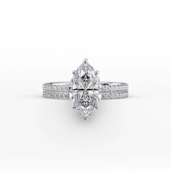 The Pave Eleanor Set With A 2 Carat Marquise Moissanite Online now