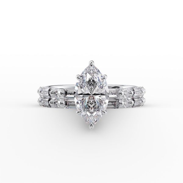 The Patricia Set With A 1.5 Carat Marquise Moissanite Online Sale