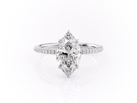 The Pave Margot Set With A 3 Carat Marquise Moissanite Supply