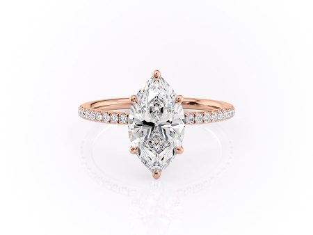 The Pave Luna Set With A 4 Carat Marquise Moissanite For Cheap