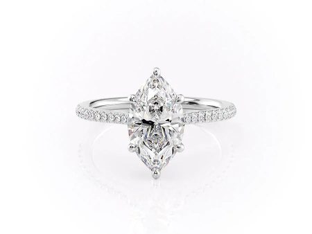 The Pave Lexie Set With A 3 Carat Marquise Moissanite Online Sale