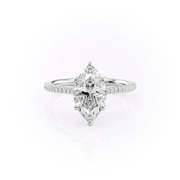 The Pave Lexie Set With A 3 Carat Marquise Moissanite Online Sale