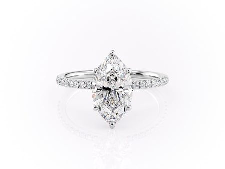 The Pave Luna Set With A 3.5 Carat Marquise Moissanite Supply