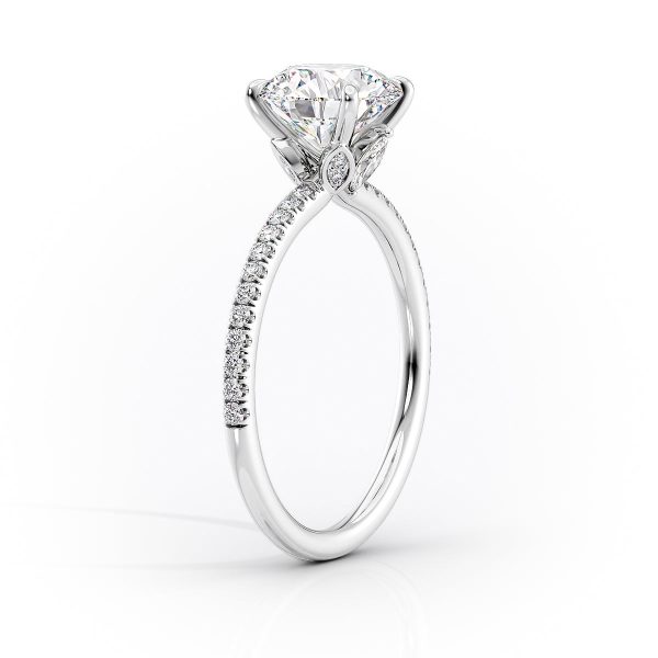 The Pave Luna Set With A 2 Carat Marquise Moissanite For Discount