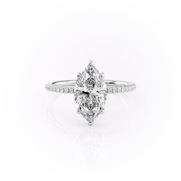 The Pave Sarah Set With A 2.5 Carat Marquise Moissanite Supply