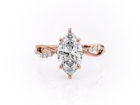 The Daisy Set With A 4.5 Carat Marquise Moissanite For Discount