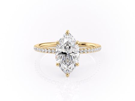 The Pave Luna Set With A 2.5 Carat Marquise Moissanite Cheap