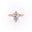 The Pave Sarah Set With A 3 Carat Marquise Moissanite Online