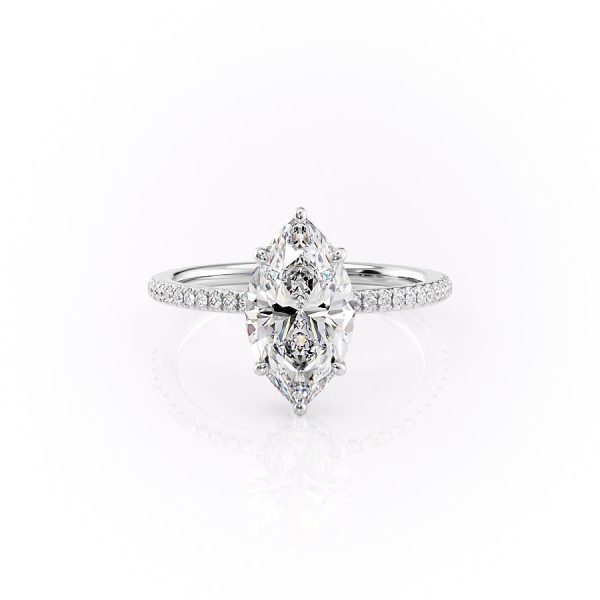 The Pave Margot Set With A 3.5 Carat Marquise Moissanite Cheap