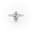 The Pave Sarah Set With A 3.5 Carat Marquise Moissanite Fashion