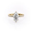 The Marilyn Set With A 3 Carat Marquise Moissanite on Sale