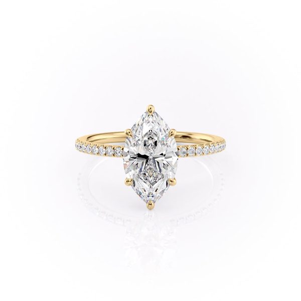 The Pave Luna Set With A 5 Carat Marquise Moissanite Online now