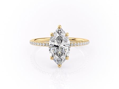 The Pave Sarah Set With A 4 Carat Marquise Moissanite Discount