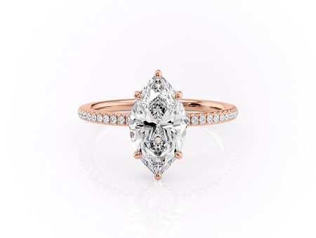 The Pave Margot Set With A 4 Carat Marquise Moissanite Sale