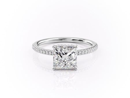 The Pave Margot Set With A 1.5 Carat Princess Moissanite Cheap