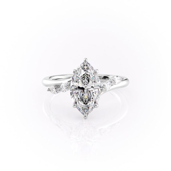 The Nova Set With A 4 Carat Marquise Moissanite Hot on Sale