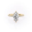 The Pave Alison Set With A 3 Carat Marquise Moissanite Hot on Sale