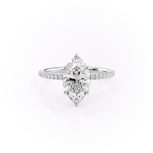 The Pave Luna Set With A 2 Carat Marquise Moissanite For Discount