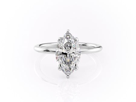 The Lisa Set With A 3 Carat Marquise Moissanite Cheap