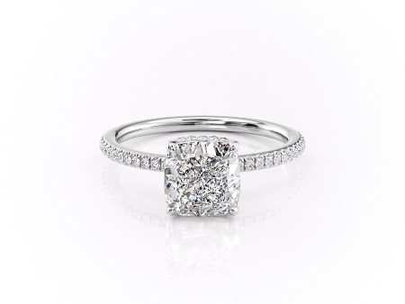 The Pave Margot Set With A 4.5 Carat Cushion Moissanite Sale