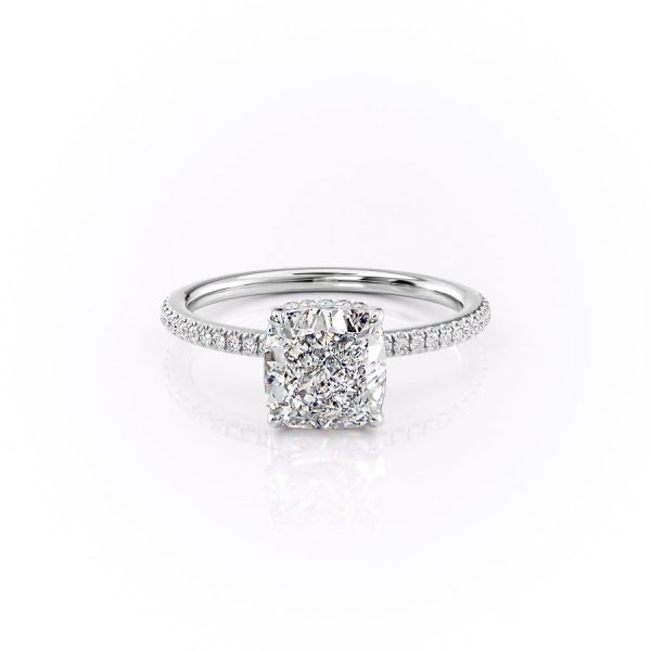 The Pave Margot Set With A 4.5 Carat Cushion Moissanite Sale