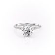 The Pave Margot Set With A 3.5 Carat Round Moissanite For Sale