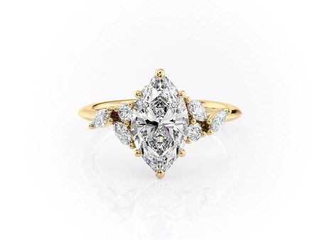 The Melissa Set With A 3 Carat Marquise Moissanite Online now