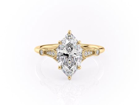 The Stephanie Set With A 2.5 Carat Marquise Moissanite Online Hot Sale