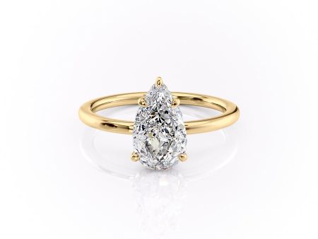 The Margot Set With A 2.5 Carat Pear Moissanite For Sale